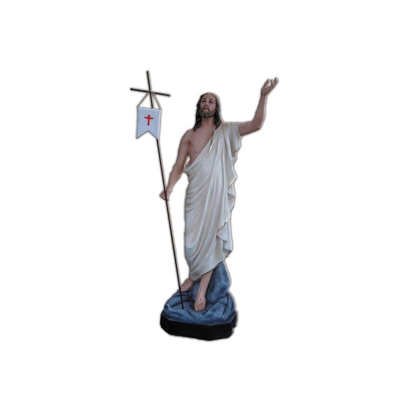 Statue ext. Christ Ressuscité 65" (165 cm) en FDV Couleur