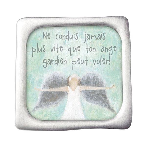 'Ne conduis pas plus vite...'' Sun Visor Clip, French / ea