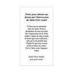 Image plastifiée et prière « Saint Frère André », Français