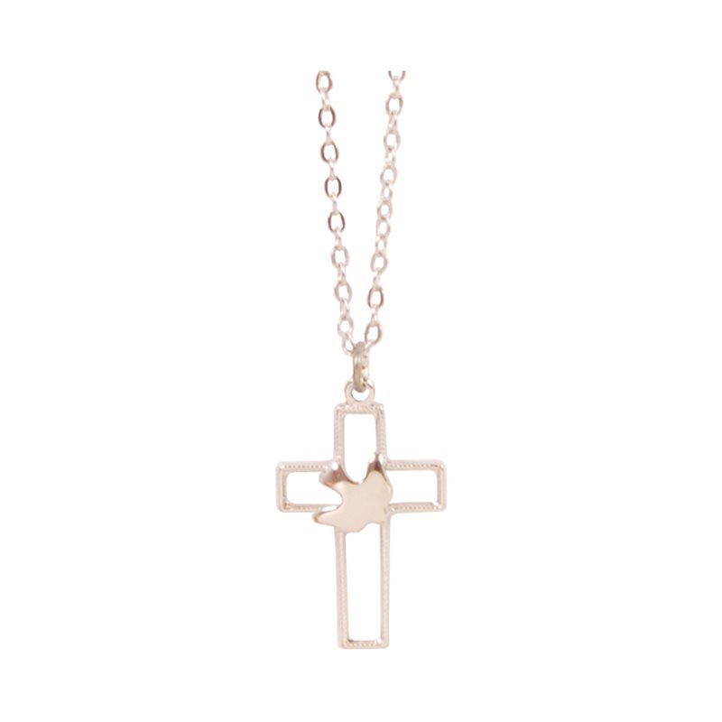 Boxed "Confirmation" Dove on Cross Pendant, 18"