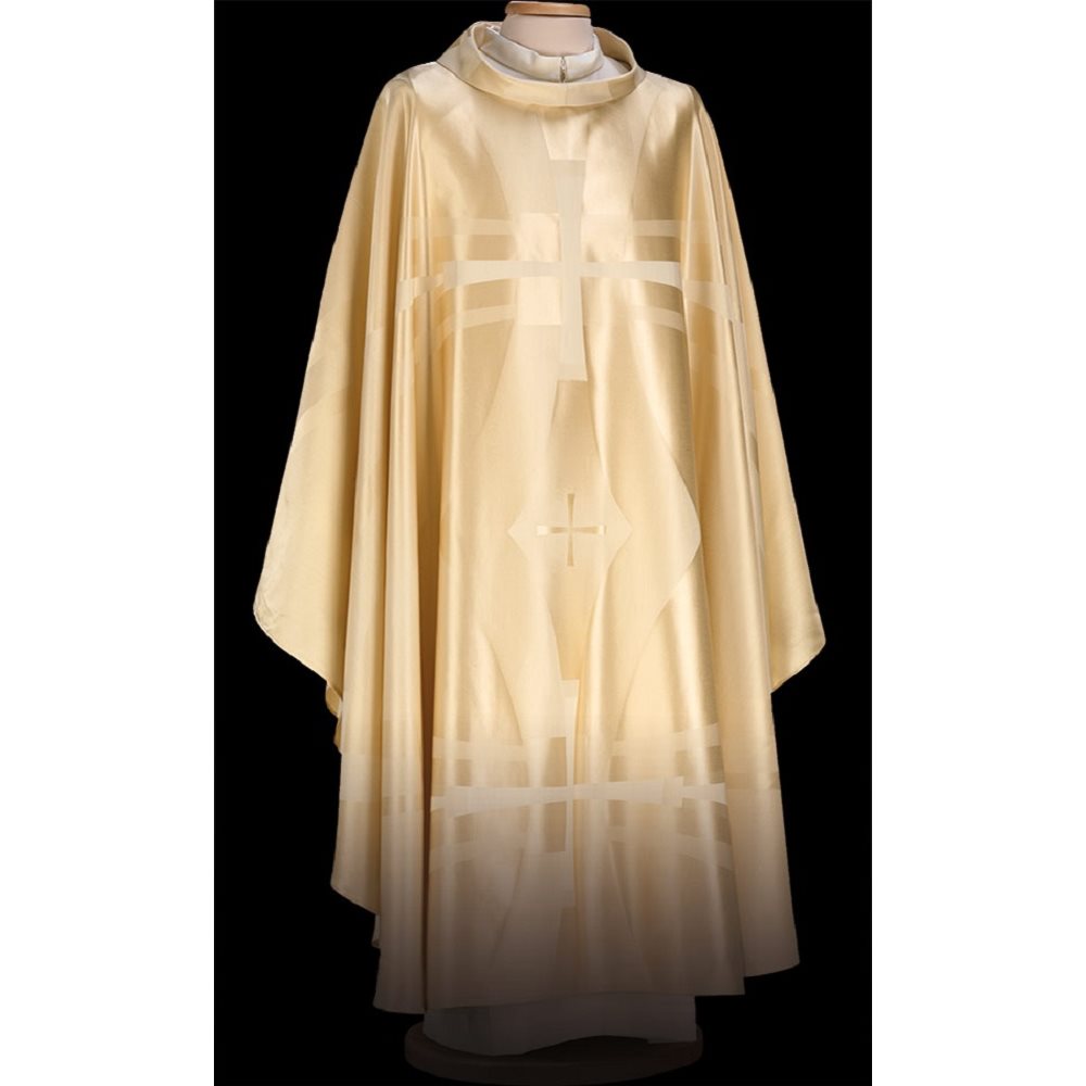 Chasuble Ivoire #65-000521 en laine et soie