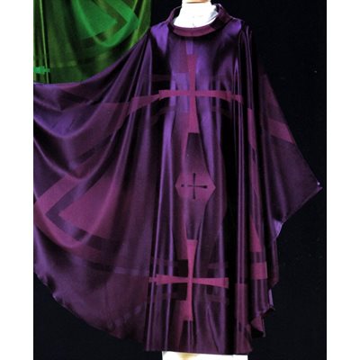 Chasuble Violette #65-000521 en laine et soie