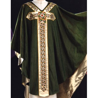 Chasuble #65-039412 verte 100% soie