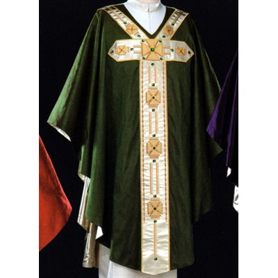 Chasuble #65-039691 verte 100% soie