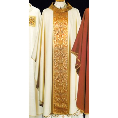 Chasuble #65-040136 avec broderie doré 100% laine (4 couleur