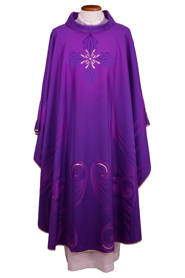 Chasuble Violette #65-000561 en laine et soie