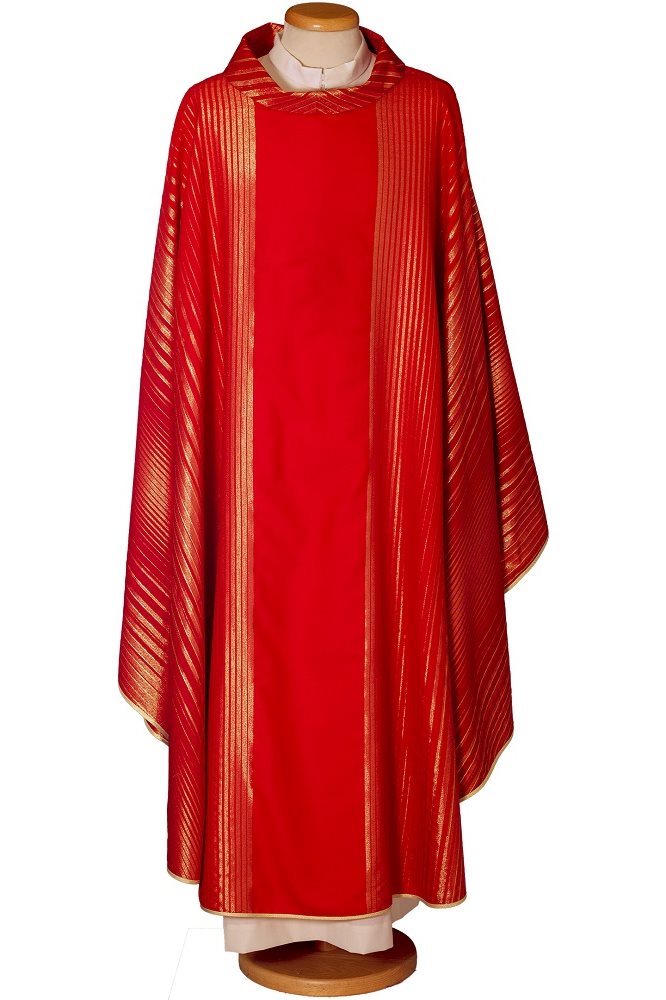 Chasuble Rouge #65-002001 en laine et lurex