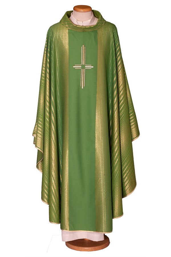 Chasuble Verte #65-002003 en laine et lurex