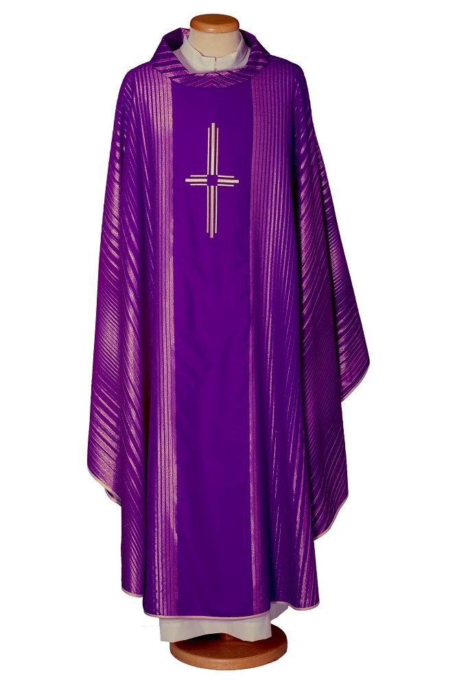 Chasuble Violette #65-002003 en laine et lurex