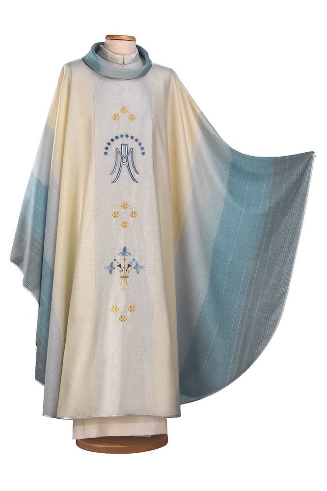 Chasuble Mariale #65-002005-348 en laine et lurex