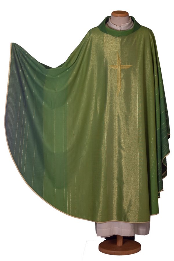 Priest Stole #80-002007 wool / lurex, Green