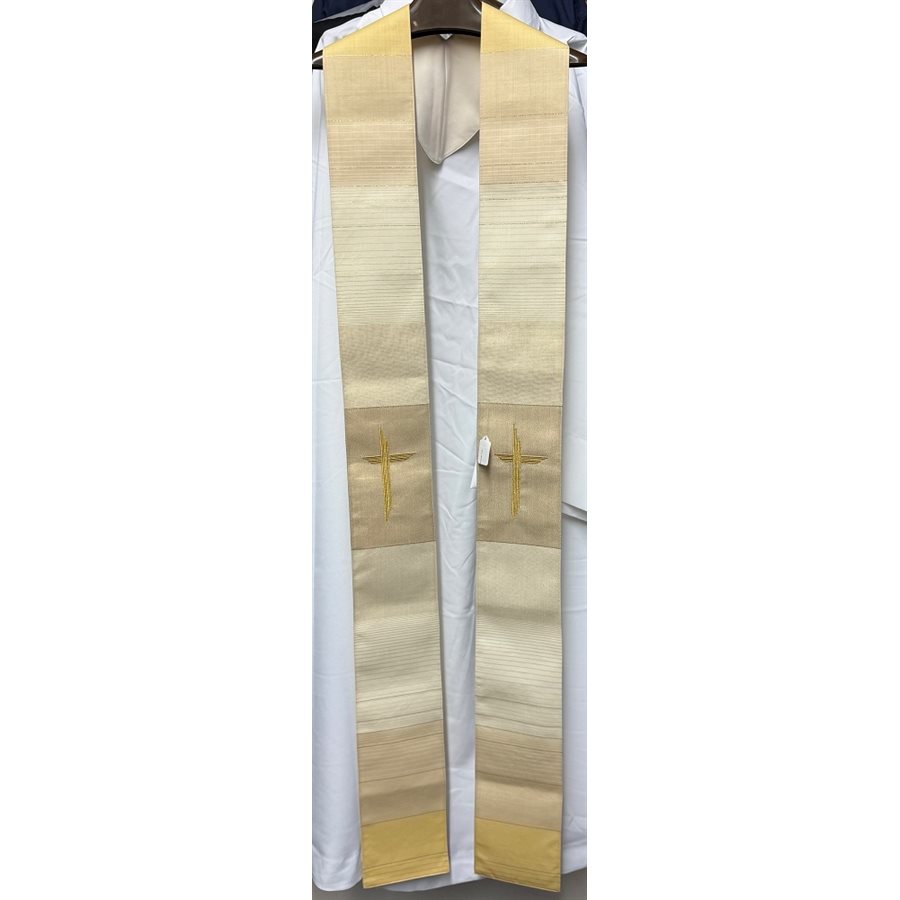 Priest Stole #80-002007 wool / lurex, Ivory