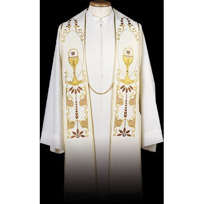 Priest Stole #80-003377 100% polyester, Off White