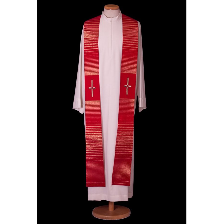 Priest Stole #80-002003 wool / lurex, Red