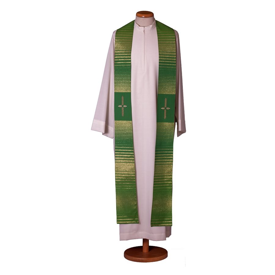 Priest Stole #80-002003 wool / lurex, Green