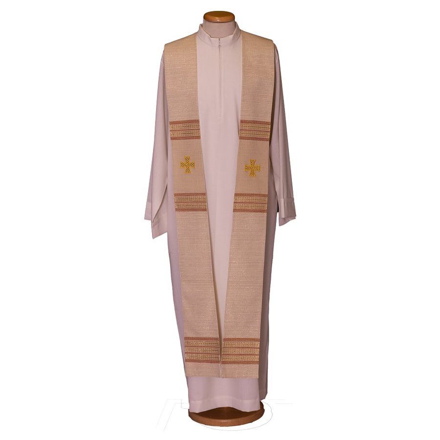 Priest Stole #80-049030 wool and lurex, Off White