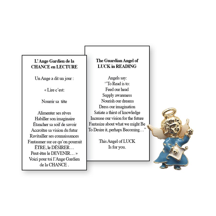 Lapel Pin Poem, Gardian Angel. Luck in reading, English