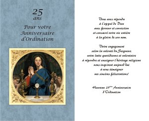 Carte 25e Anniversaire D Ordination Sacerdotale French
