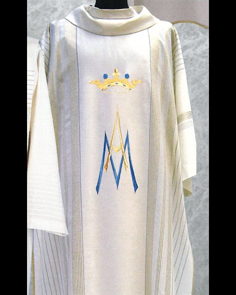 Chasuble Mariale et Étole #815 Blanche