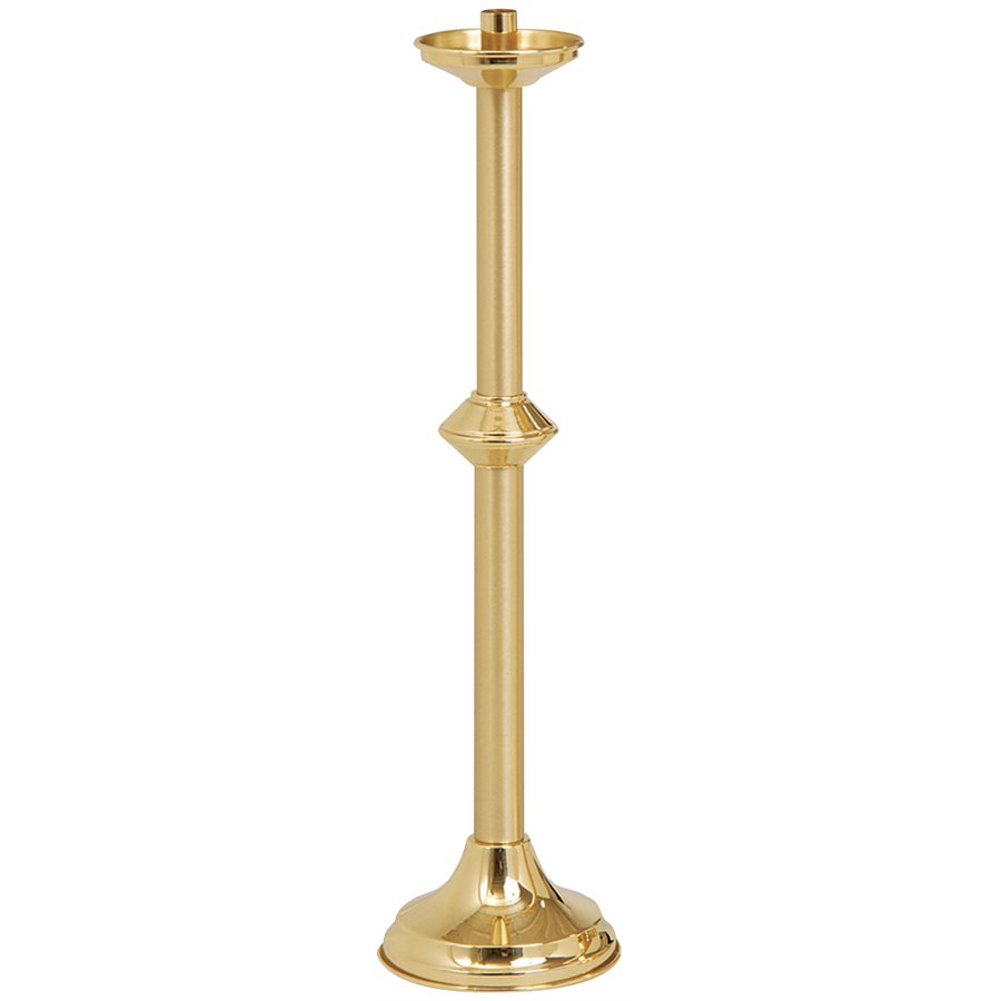 Acolyte Candlestick, All Brass, 24''H. x 6''B., Socket 7 / 8"