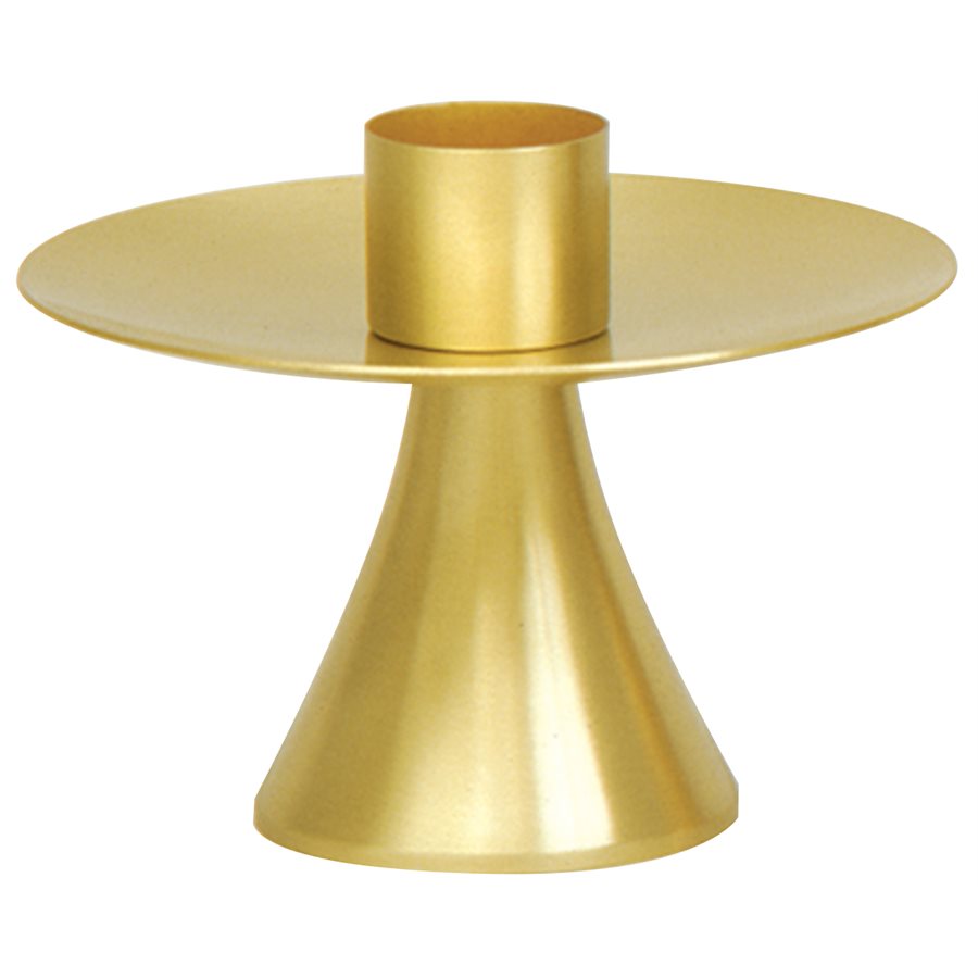 Candlestick, Satin Brass 3.5'' H., Socket 1.5" / ea.