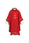 Chasuble & Étole rouge L5062 100% polyester