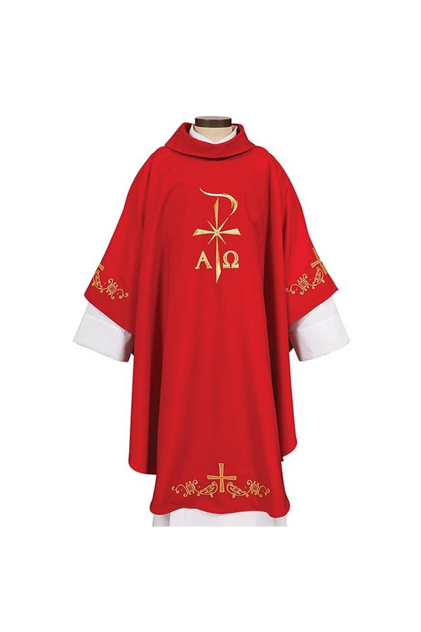 Chasuble & Étole rouge L5062 100% polyester