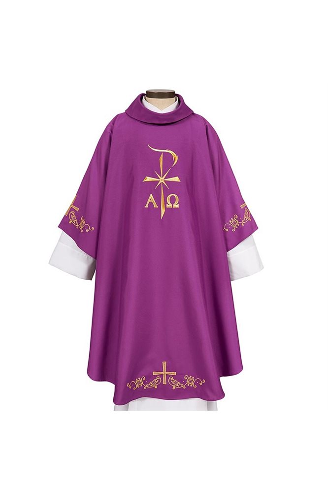 Chasuble & Étole violette L5062 100% polyester