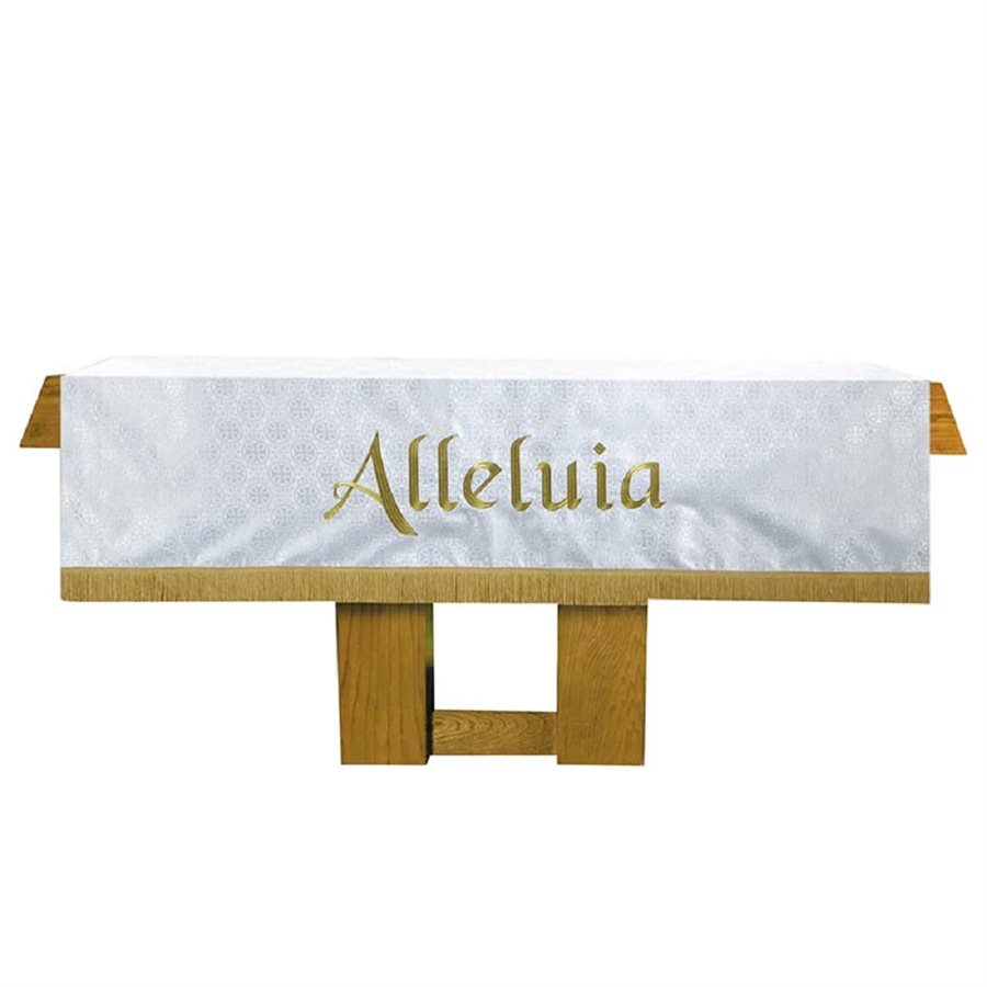 ALLELUIA Maltese Cross Jacquard Altar Frontal - White